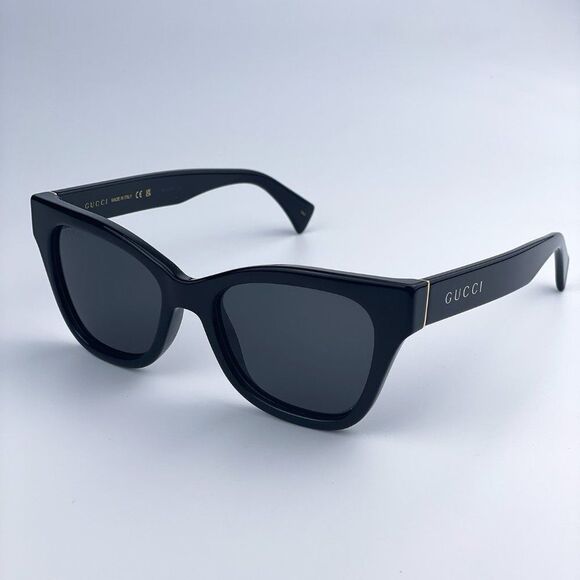 NEW Gucci GG1133S 001 Shiny Black Dark Gray Cat Eye Women Sunglasses